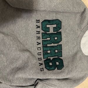 Jerzees Gray Nublend Sweatshirt Label with Red Accent